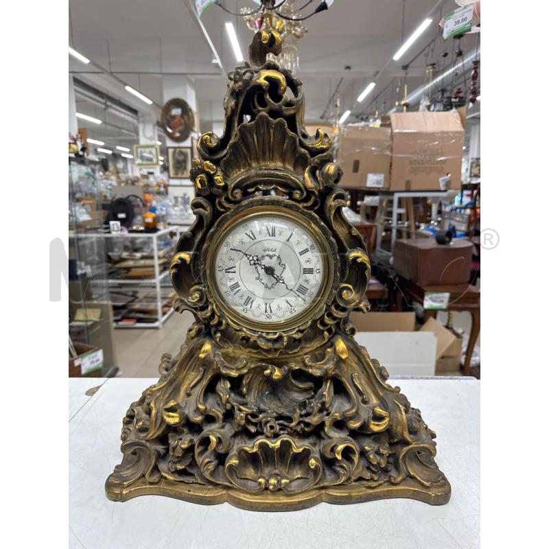 OROLOGIO TAVOLO LEGNO DORATO FREGI  | Mercatino dell'Usato Roma gregorio vii 1