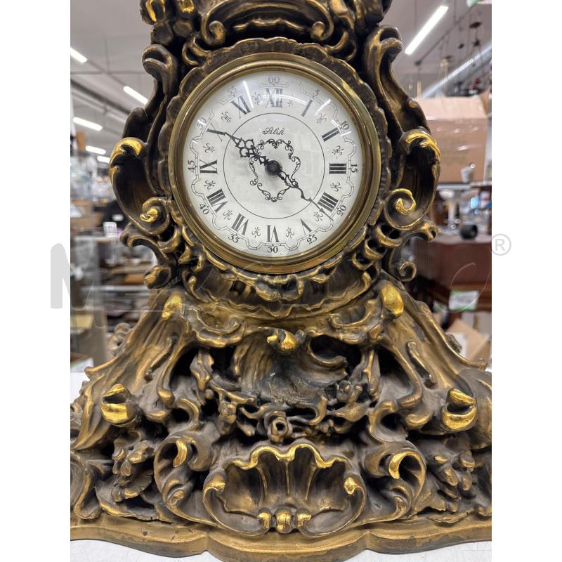 OROLOGIO TAVOLO LEGNO DORATO FREGI  | Mercatino dell'Usato Roma gregorio vii 2