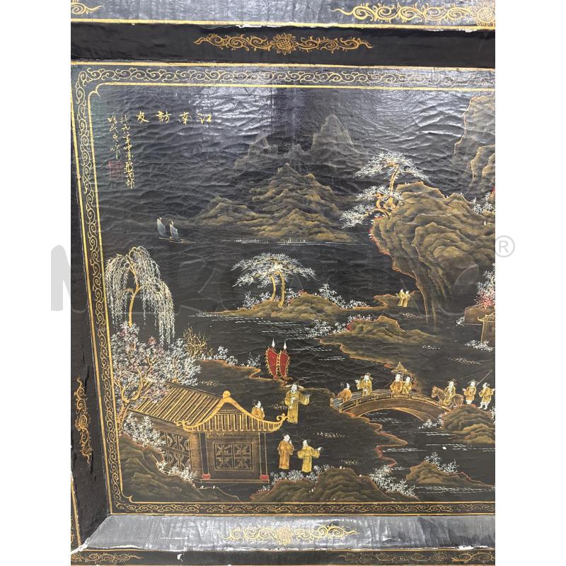 PANNELLO ORIENTALE LEGNO NERO SCENA  | Mercatino dell'Usato Roma gregorio vii 2