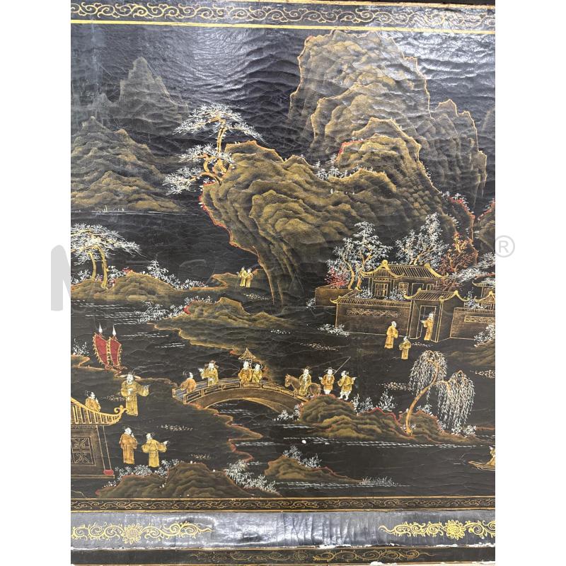 PANNELLO ORIENTALE LEGNO NERO SCENA  | Mercatino dell'Usato Roma gregorio vii 3
