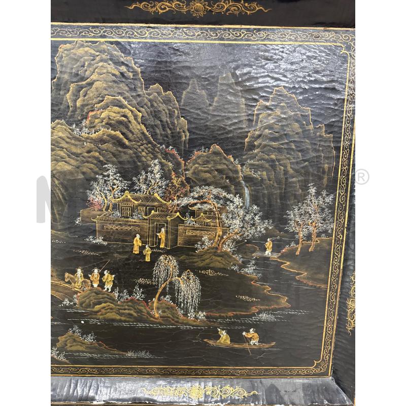 PANNELLO ORIENTALE LEGNO NERO SCENA  | Mercatino dell'Usato Roma gregorio vii 4