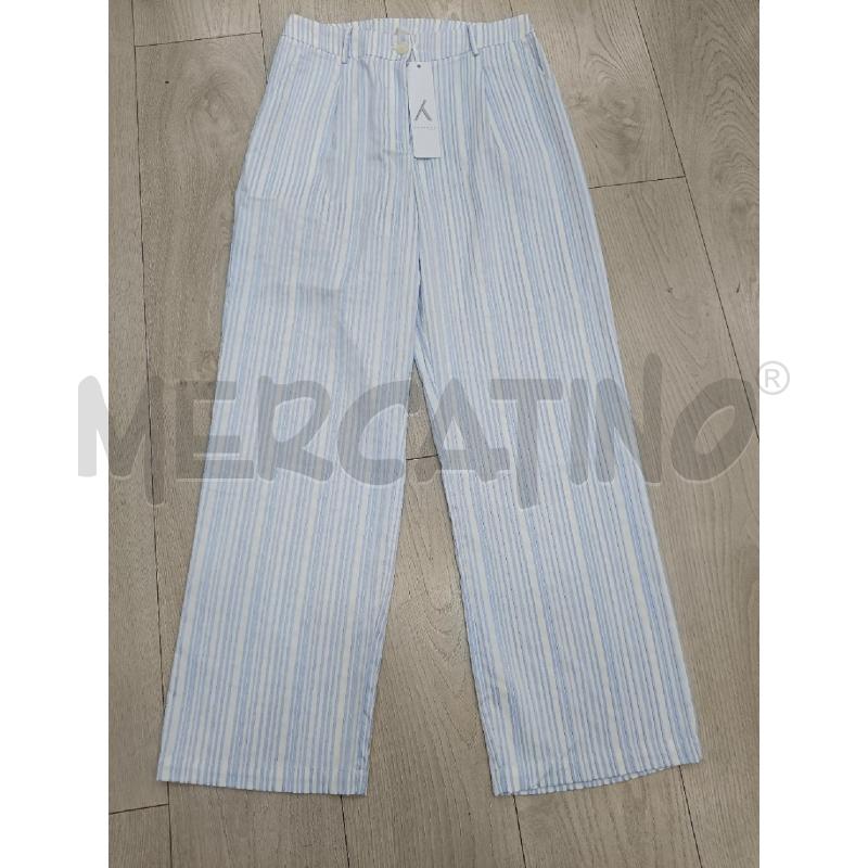 PANTALONE DONNA ANONYME RIGHE BIANCHE CELESTI | Mercatino dell'Usato Roma gregorio vii 1