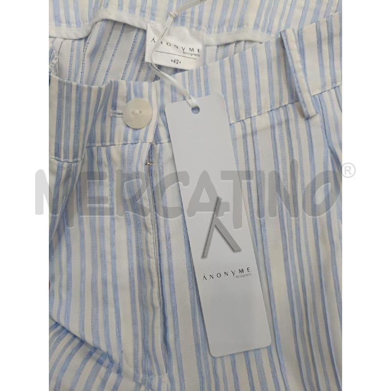 PANTALONE DONNA ANONYME RIGHE BIANCHE CELESTI | Mercatino dell'Usato Roma gregorio vii 3