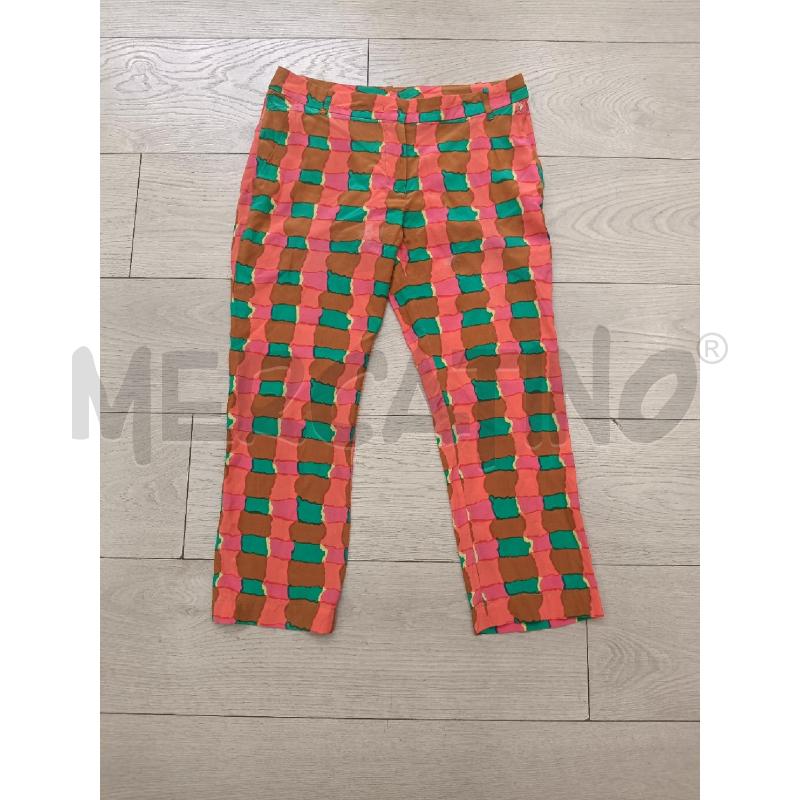 PANTALONE DONNA ASPESI SETA FANTASIA VERDE CORALLO MARRONE | Mercatino dell'Usato Roma gregorio vii 1