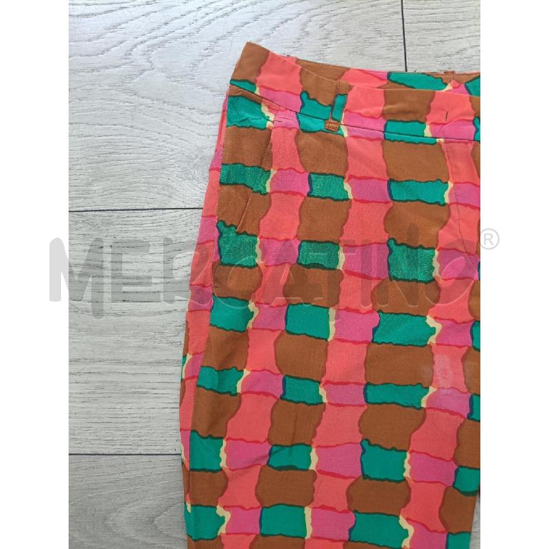 PANTALONE DONNA ASPESI SETA FANTASIA VERDE CORALLO MARRONE | Mercatino dell'Usato Roma gregorio vii 2