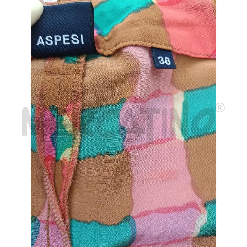PANTALONE DONNA ASPESI SETA FANTASIA VERDE CORALLO MARRONE | Mercatino dell'Usato Roma gregorio vii 3