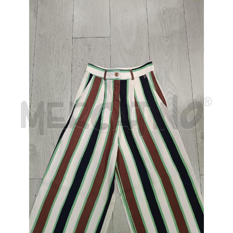 PANTALONE DONNA DIXIE BEIGE RIGHE MARRONI VERDI | Mercatino dell'Usato Roma gregorio vii 3