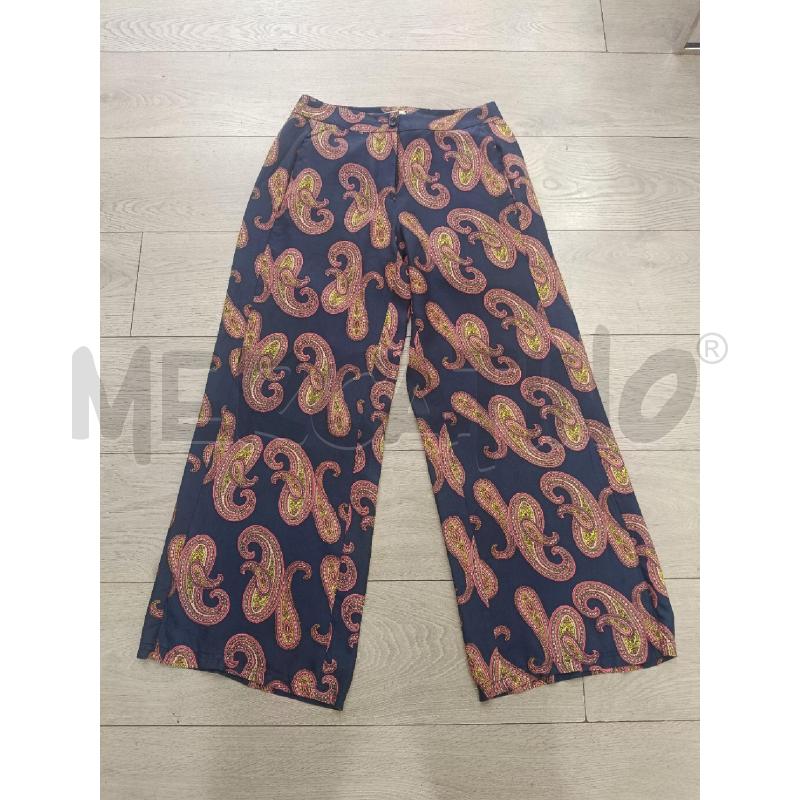 PANTALONE DONNA ESSENTIEL BLU SCURO PAISLEY FUCSIA SETA | Mercatino dell'Usato Roma gregorio vii 1