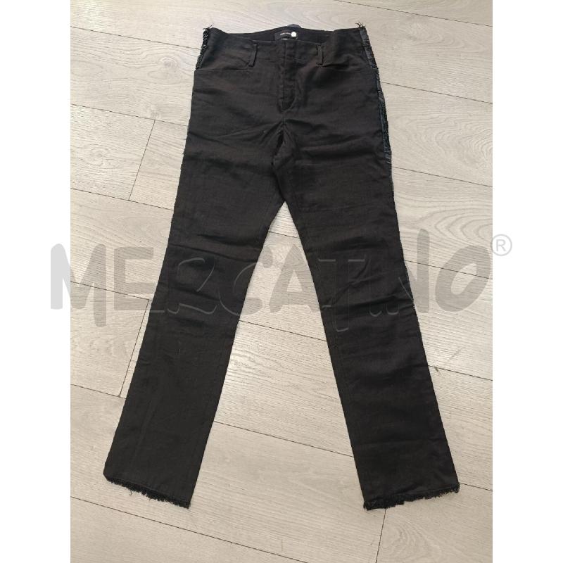 PANTALONE DONNA ISABEL MARANT NERO COTONE LINO E PELLE | Mercatino dell'Usato Roma gregorio vii 1