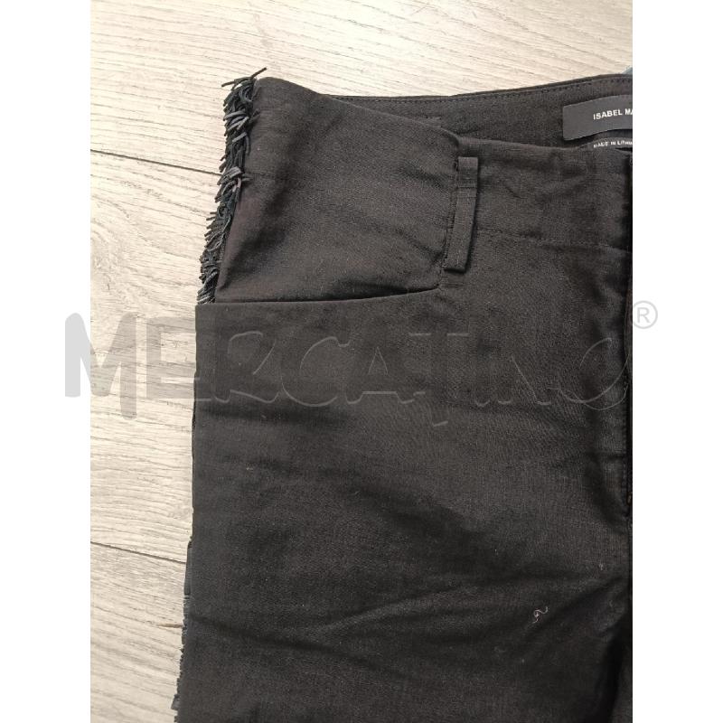 PANTALONE DONNA ISABEL MARANT NERO COTONE LINO E PELLE | Mercatino dell'Usato Roma gregorio vii 2