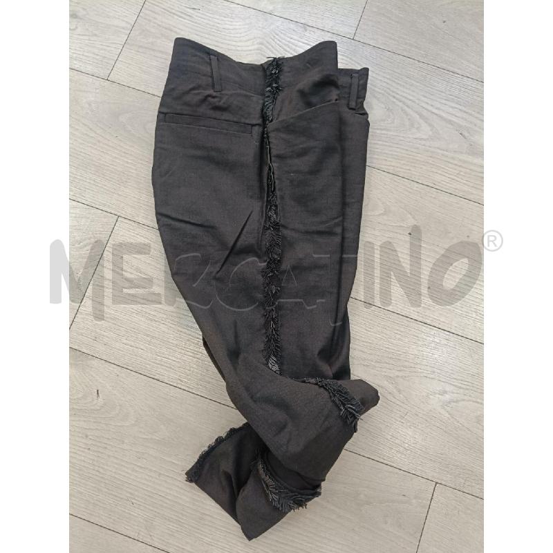 PANTALONE DONNA ISABEL MARANT NERO COTONE LINO E PELLE | Mercatino dell'Usato Roma gregorio vii 3