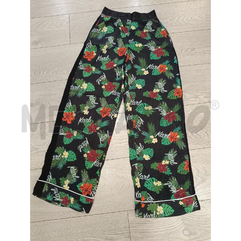 PANTALONE DONNA KARL LAGERFELD NERO FOGLIE FIORI | Mercatino dell'Usato Roma gregorio vii 1