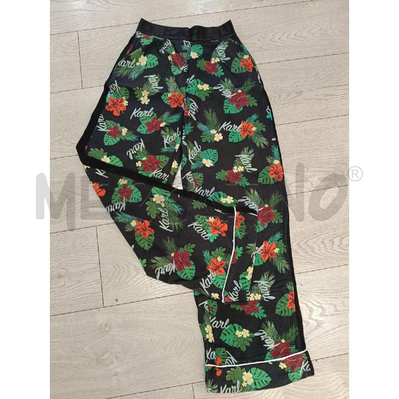 PANTALONE DONNA KARL LAGERFELD NERO FOGLIE FIORI | Mercatino dell'Usato Roma gregorio vii 2