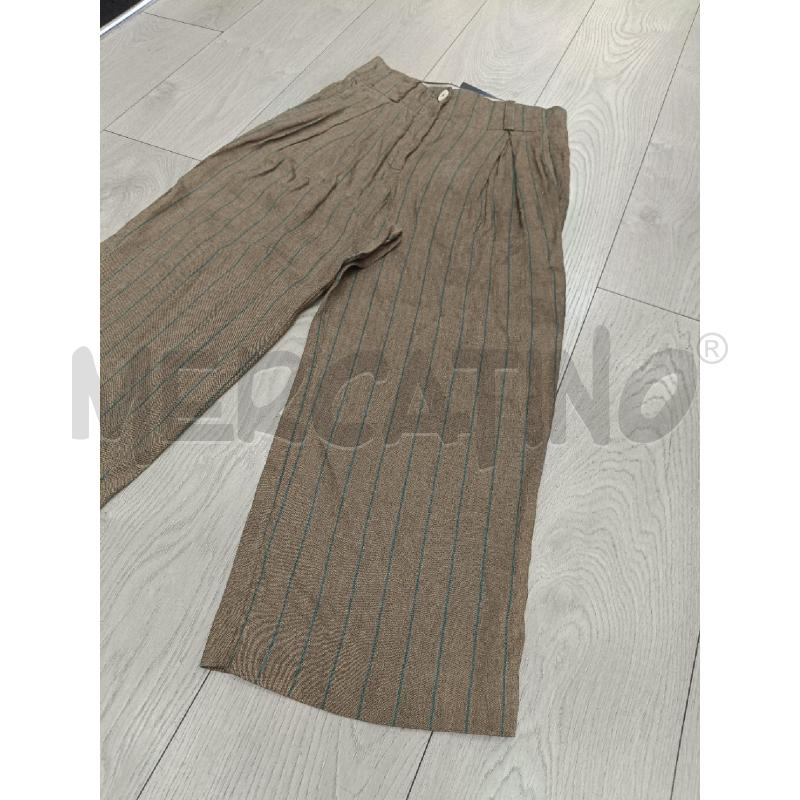 PANTALONE DONNA MOMONI VERDE RIGHE LINO | Mercatino dell'Usato Roma gregorio vii 2