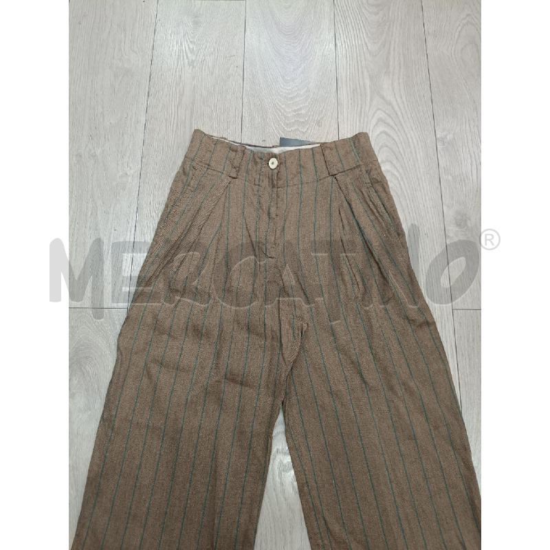 PANTALONE DONNA MOMONI VERDE RIGHE LINO | Mercatino dell'Usato Roma gregorio vii 3