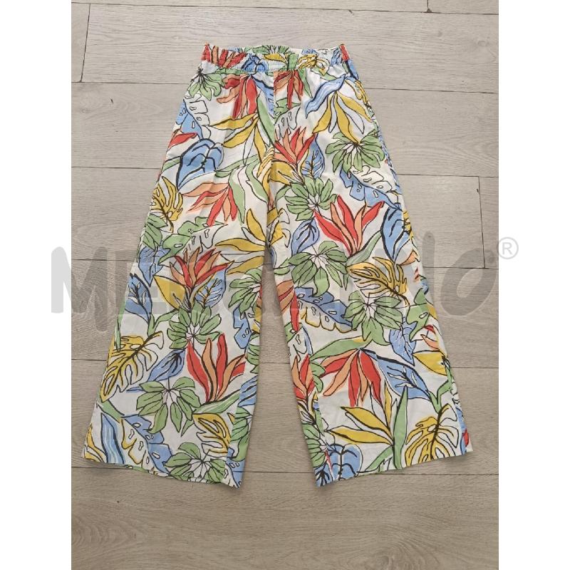 PANTALONE DONNA NEWPENNY BIANCO FIORI COTONE | Mercatino dell'Usato Roma gregorio vii 1
