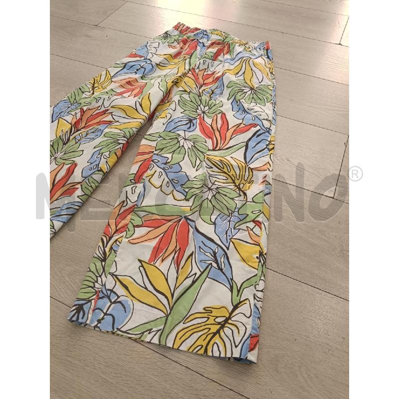 PANTALONE DONNA NEWPENNY BIANCO FIORI COTONE | Mercatino dell'Usato Roma gregorio vii 2