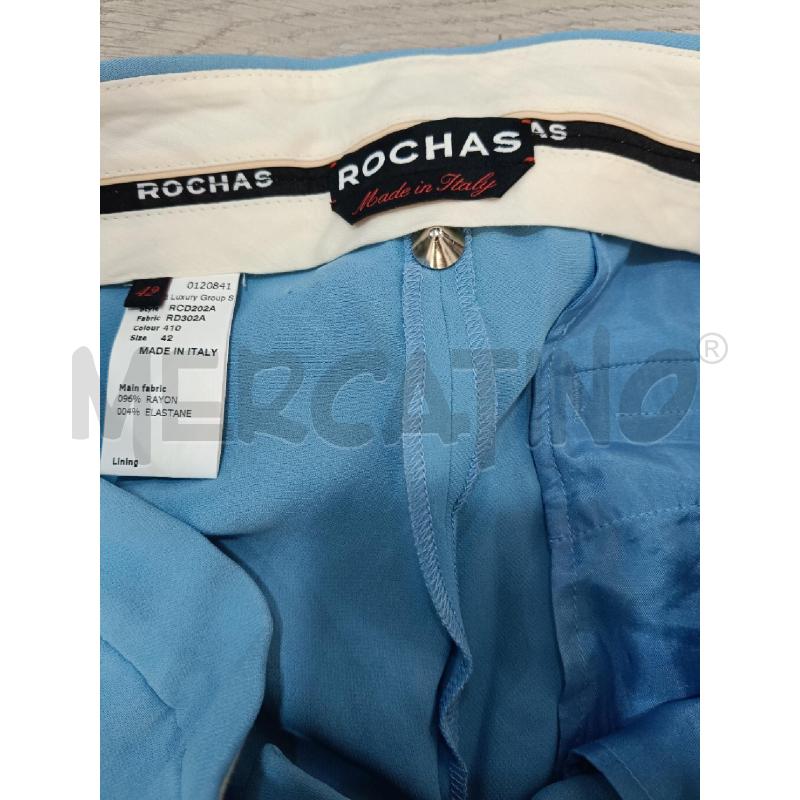 PANTALONE DONNA ROCHAS CELESTE | Mercatino dell'Usato Roma gregorio vii 3