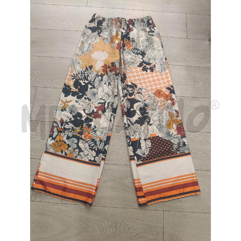 PANTALONE DONNA ROUGE FIORI ARANCIO BLU  | Mercatino dell'Usato Roma gregorio vii 1