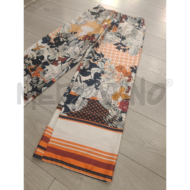 PANTALONE DONNA ROUGE FIORI ARANCIO BLU  | Mercatino dell'Usato Roma gregorio vii 3