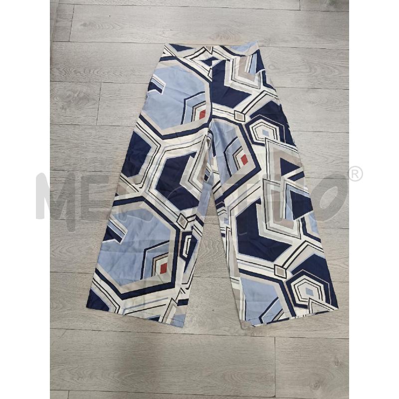 PANTALONE DONNA S'MAX MARA BLU GEOMETRICO SETA | Mercatino dell'Usato Roma gregorio vii 1