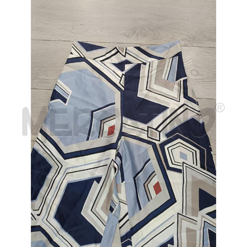 PANTALONE DONNA S'MAX MARA BLU GEOMETRICO SETA | Mercatino dell'Usato Roma gregorio vii 4