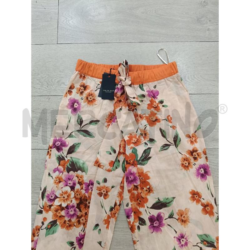 PANTALONE DONNA TWIN SET ARANCIONE FIORI | Mercatino dell'Usato Roma gregorio vii 3