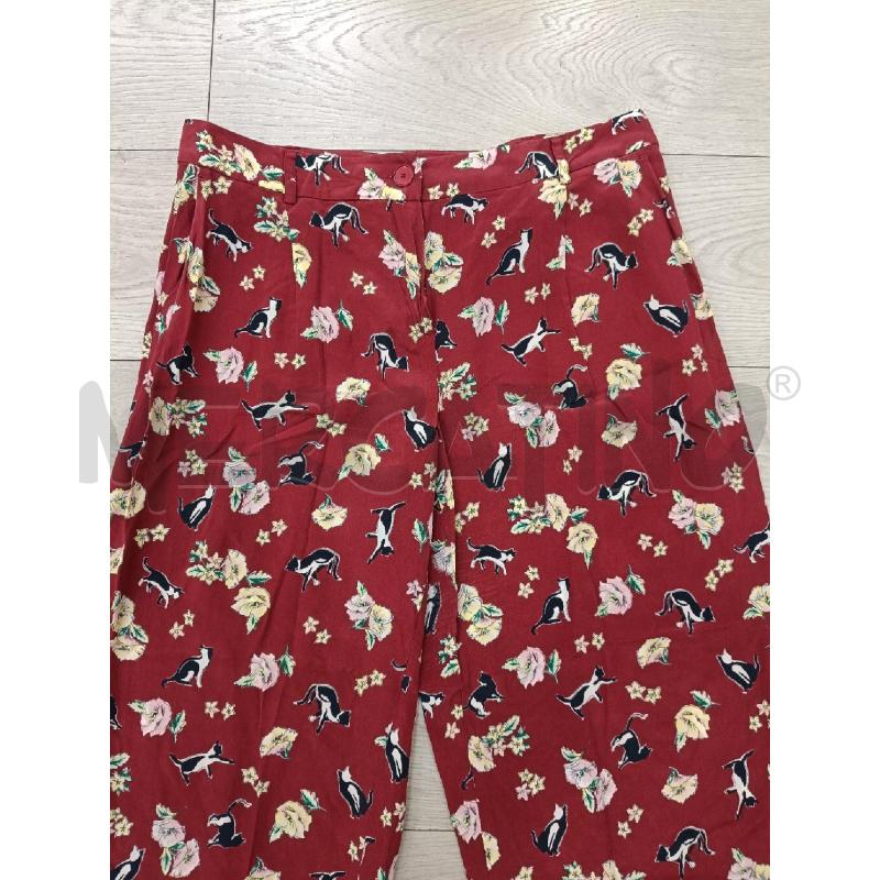 PANTALONE DONNA WEEKEND ROSSO FIORI GATTI SETA | Mercatino dell'Usato Roma gregorio vii 3