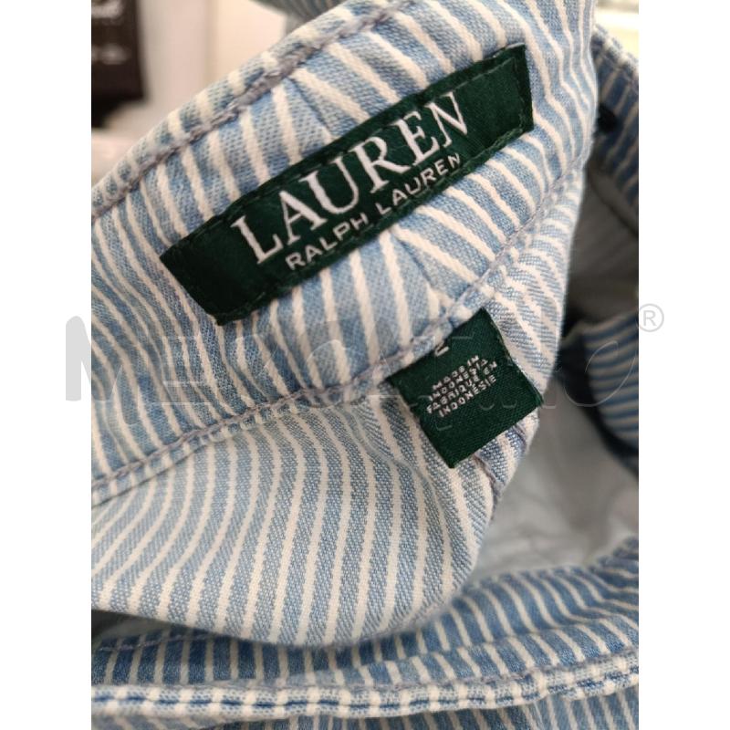PANTALONE RALPH LAUREN CELESTE RIGHE BIANCHE  | Mercatino dell'Usato Roma gregorio vii 3