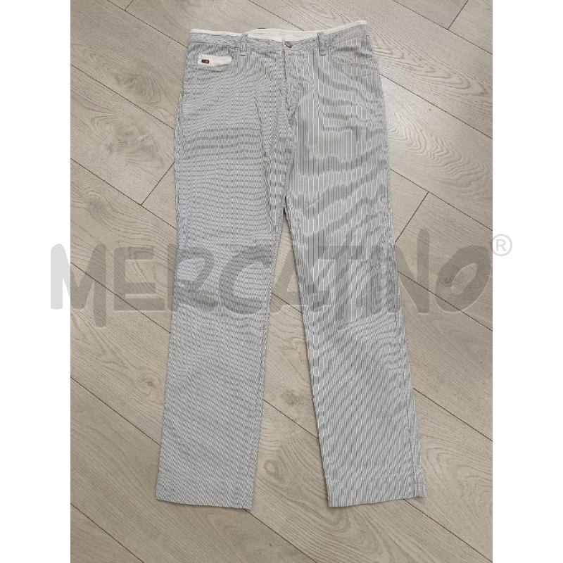 PANTALONE UOMO CORNELIANI RIGATO AVIO BIANCO  | Mercatino dell'Usato Roma gregorio vii 1