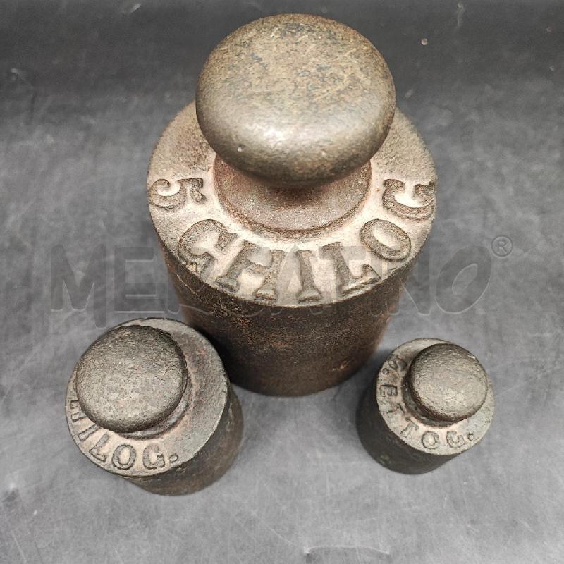 PESI DA BILANCIA METALLO SCURO 3 PZ  | Mercatino dell'Usato Roma gregorio vii 2