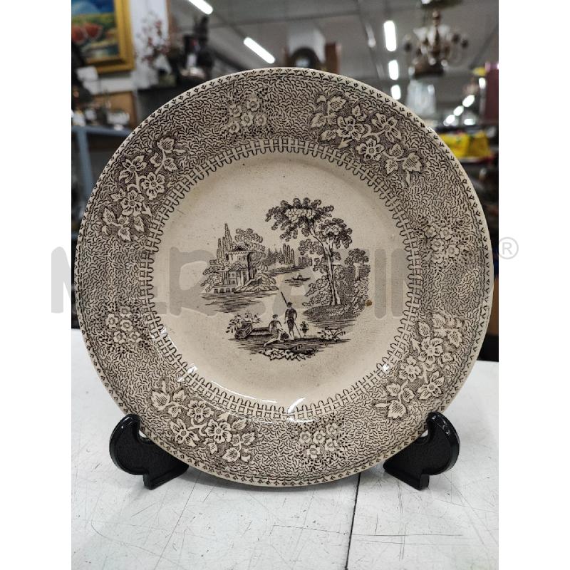 PIATTINI PZ. 4 BIANCHI MARRONI BORDO FIORI  | Mercatino dell'Usato Roma gregorio vii 2