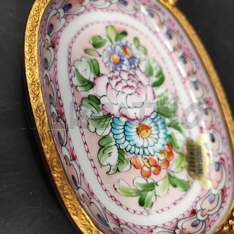 PIATTINO LIMOGES FIORI BORDO DORATO  | Mercatino dell'Usato Roma gregorio vii 2