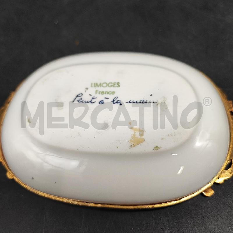 PIATTINO LIMOGES FIORI BORDO DORATO  | Mercatino dell'Usato Roma gregorio vii 3