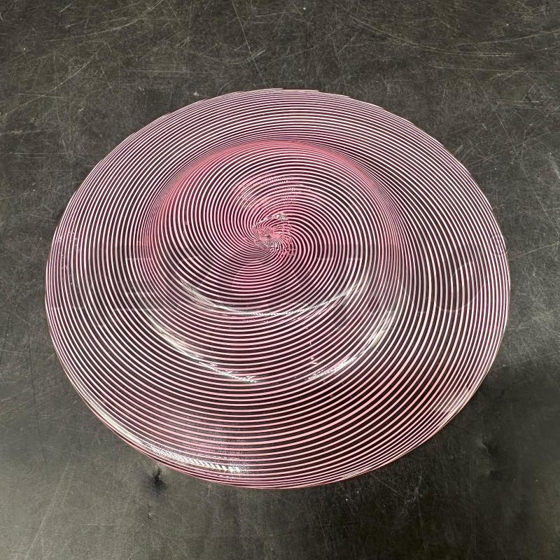 PIATTINO MURANO ROSA RIGHE FILIGRANA  | Mercatino dell'Usato Roma gregorio vii 3