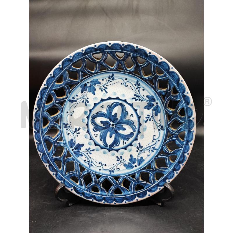 PIATTO CALTAGIRONE TRAFORATO BLU  | Mercatino dell'Usato Roma gregorio vii 1