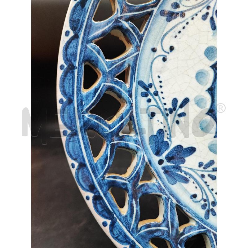 PIATTO CALTAGIRONE TRAFORATO BLU  | Mercatino dell'Usato Roma gregorio vii 2