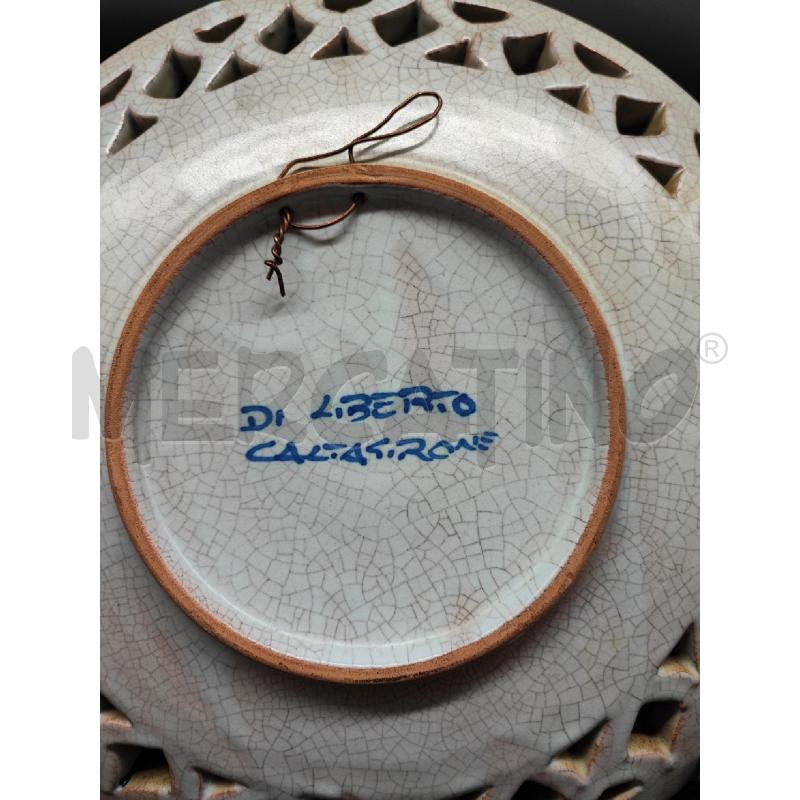 PIATTO CALTAGIRONE TRAFORATO BLU  | Mercatino dell'Usato Roma gregorio vii 3