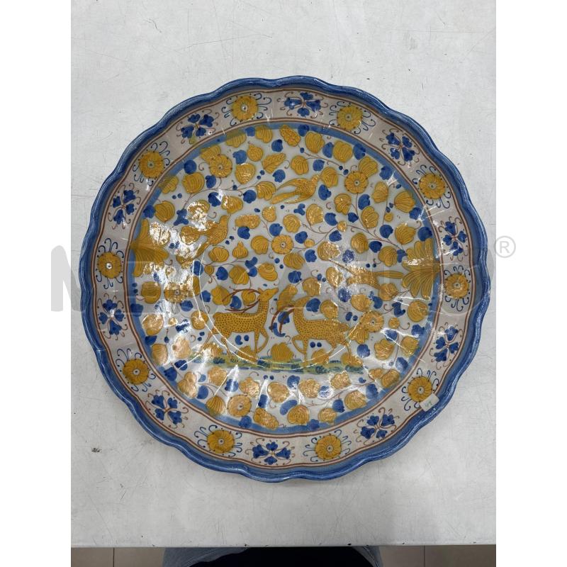 PIATTO DERUTA ANIMALI GIALLI FIORI BLU  | Mercatino dell'Usato Roma gregorio vii 1