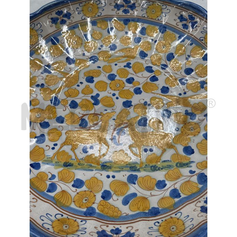 PIATTO DERUTA ANIMALI GIALLI FIORI BLU  | Mercatino dell'Usato Roma gregorio vii 2