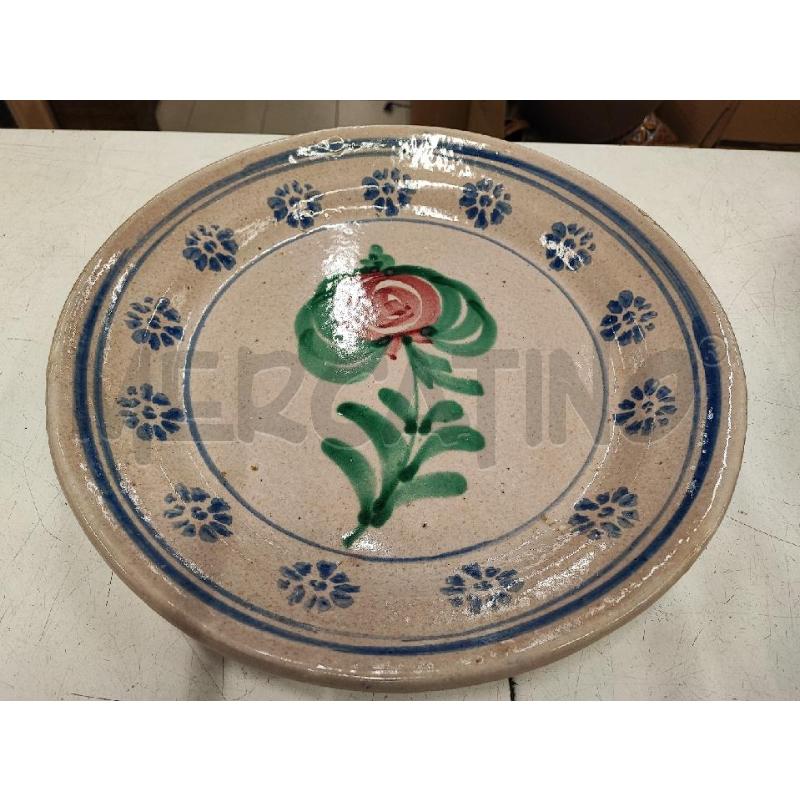 PIATTO TERR GIGANTE FIORE ROSSO B BLU | Mercatino dell'Usato Roma gregorio vii 1