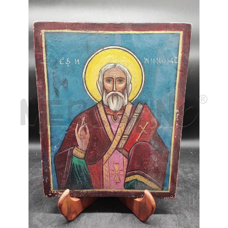 PLACCA ICONA DIPINTA UOMO LIBRO ROSSO  | Mercatino dell'Usato Roma gregorio vii 1
