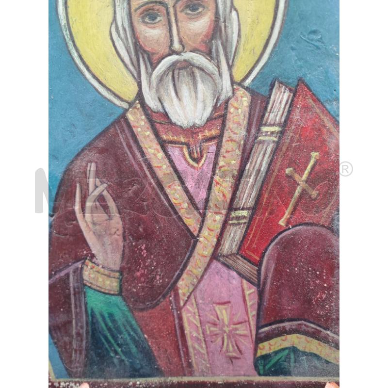 PLACCA ICONA DIPINTA UOMO LIBRO ROSSO  | Mercatino dell'Usato Roma gregorio vii 2