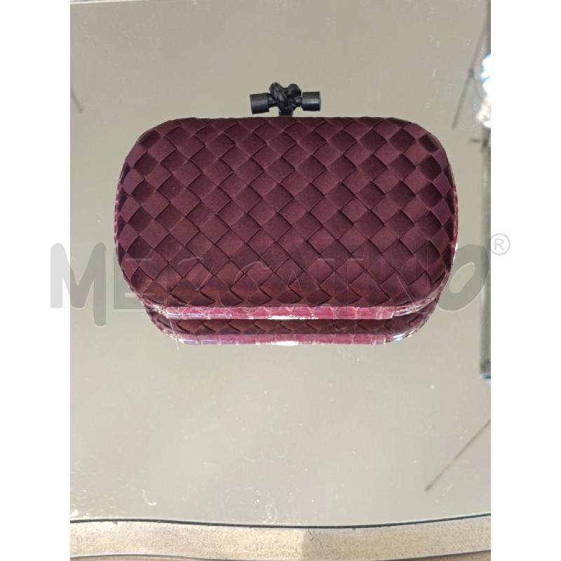 POCHETTE BOTTEGA VENETA KNOT BORDEAUX SETA PROFILO PELLE | Mercatino dell'Usato Roma gregorio vii 1