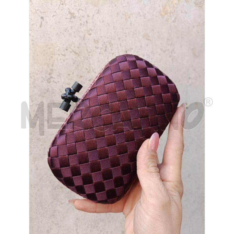 POCHETTE BOTTEGA VENETA KNOT BORDEAUX SETA PROFILO PELLE | Mercatino dell'Usato Roma gregorio vii 3