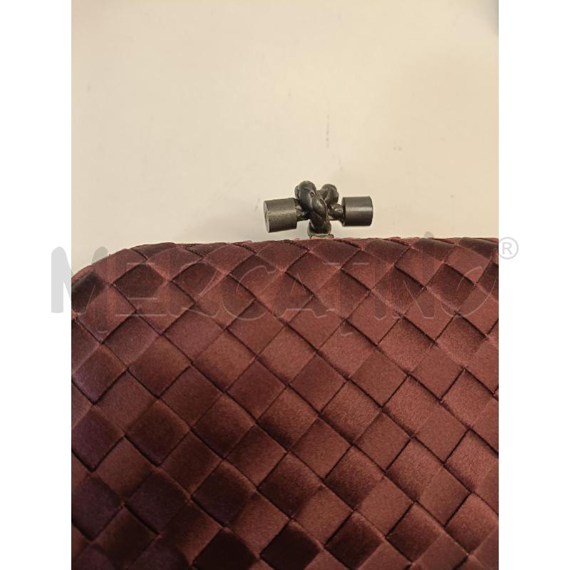 POCHETTE BOTTEGA VENETA KNOT BORDEAUX SETA PROFILO PELLE | Mercatino dell'Usato Roma gregorio vii 4