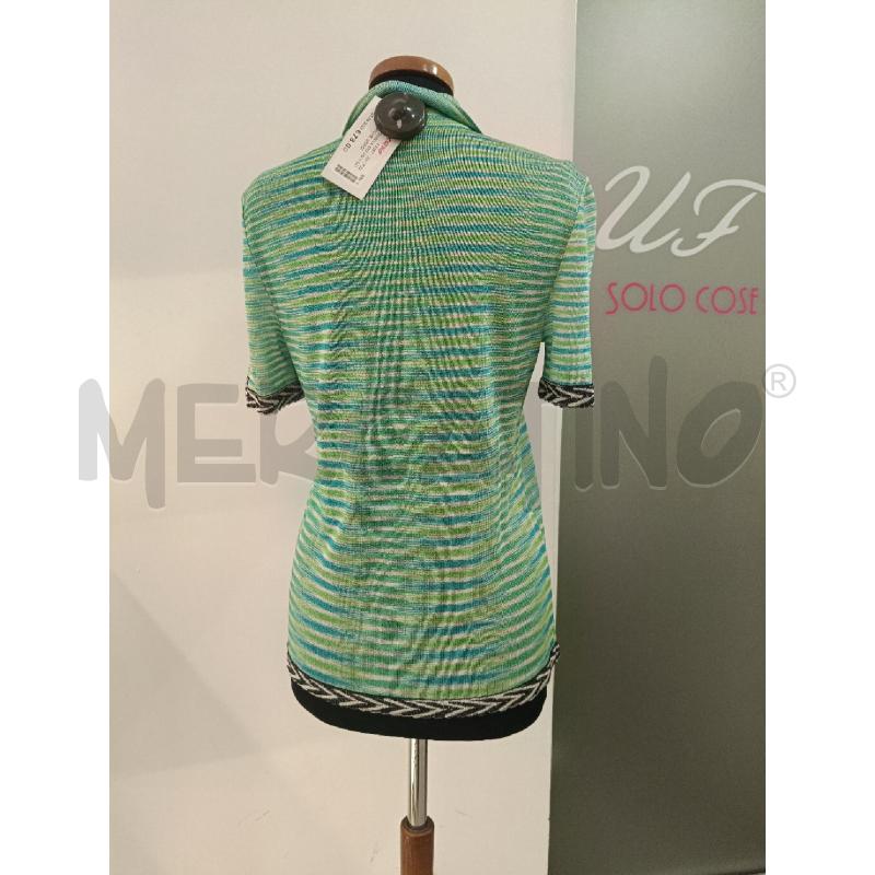 POLO DONNA MISSONI LUREX RIGHE VERDI BLU | Mercatino dell'Usato Roma gregorio vii 4