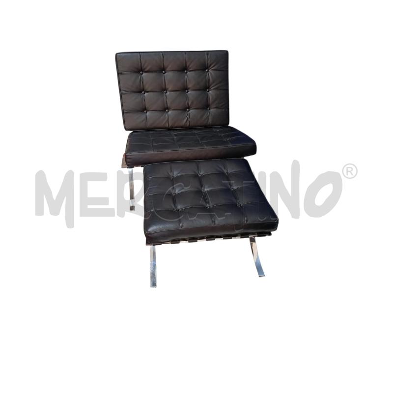 POLTRONA + POUF STILE BARCELONA NERA | Mercatino dell'Usato Roma gregorio vii 1