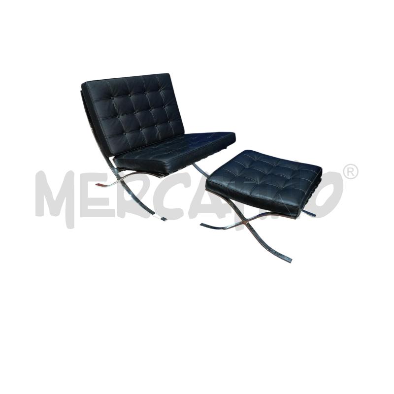 POLTRONA + POUF STILE BARCELONA NERA | Mercatino dell'Usato Roma gregorio vii 3