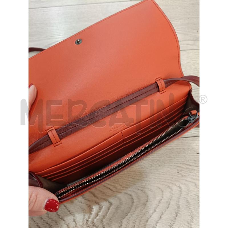 PORTA FOGLIO CON TRACOLLA BOTTEGA VENETA ARANCIONE PELLE INTRECCIATA | Mercatino dell'Usato Roma gregorio vii 3